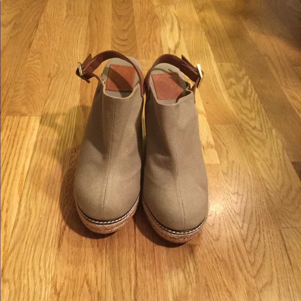 Tory Burch Khaki Wedges Size 10